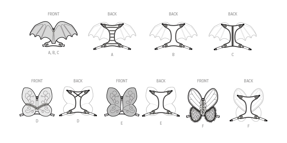 S9875 Dog Harness with Wings by Carla Reiss Design
