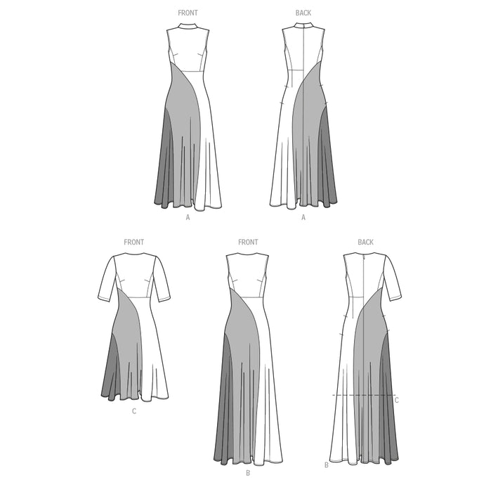 S9887 Women's Dress with Length Variations