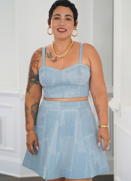 S9894 Misses' and Women's Top and Skirt in Two Lengths By Mimi G Style
