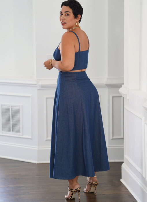 S9894 Misses' and Women's Top and Skirt in Two Lengths By Mimi G Style