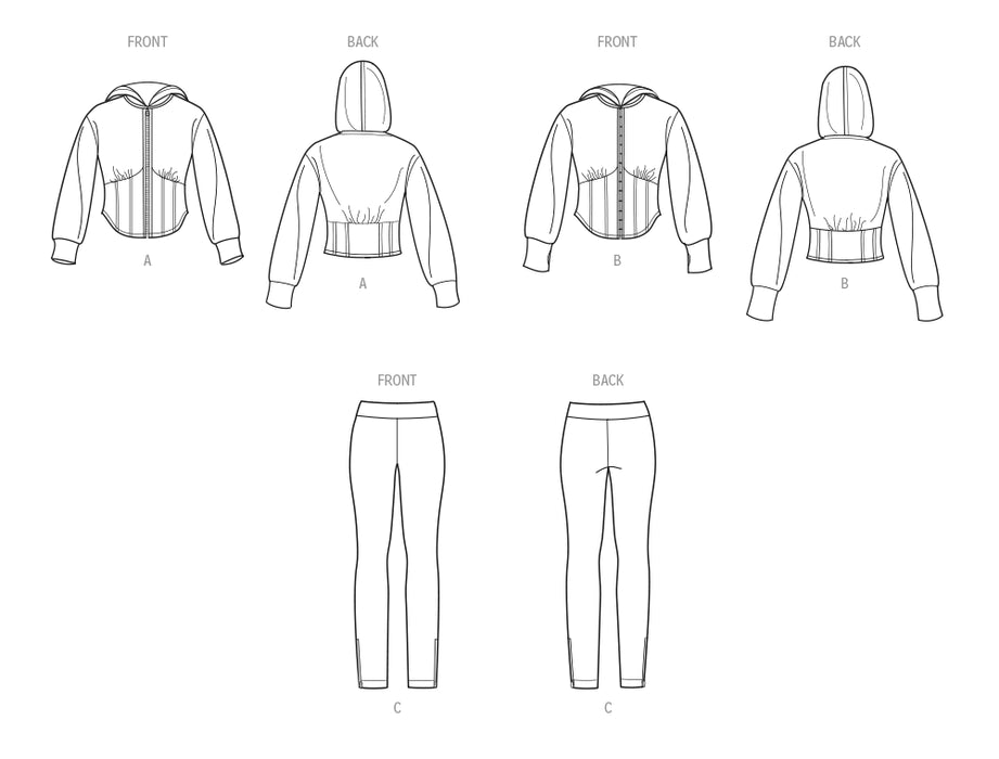 S9895 Misses' and Women's Jacket and Knit Leggings