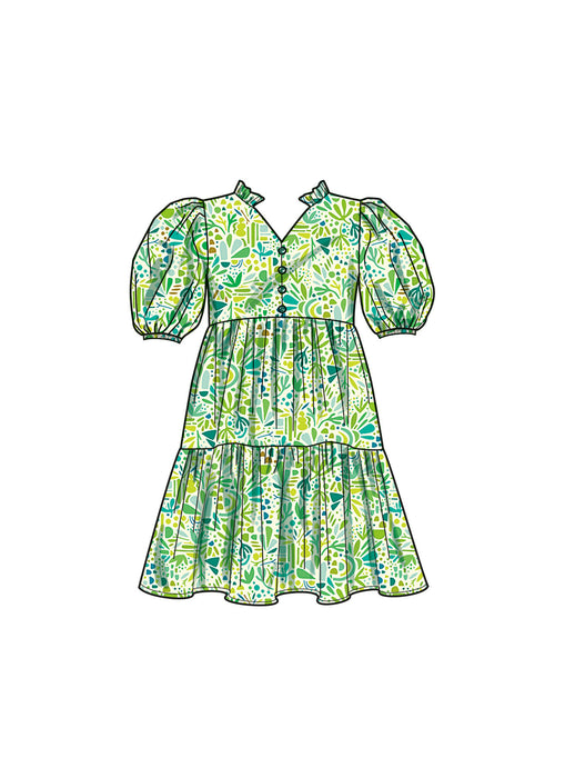 S9900 Children's and Girls' Dress with Sleeve and Length Variations