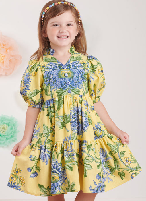 S9900 Children's and Girls' Dress with Sleeve and Length Variations