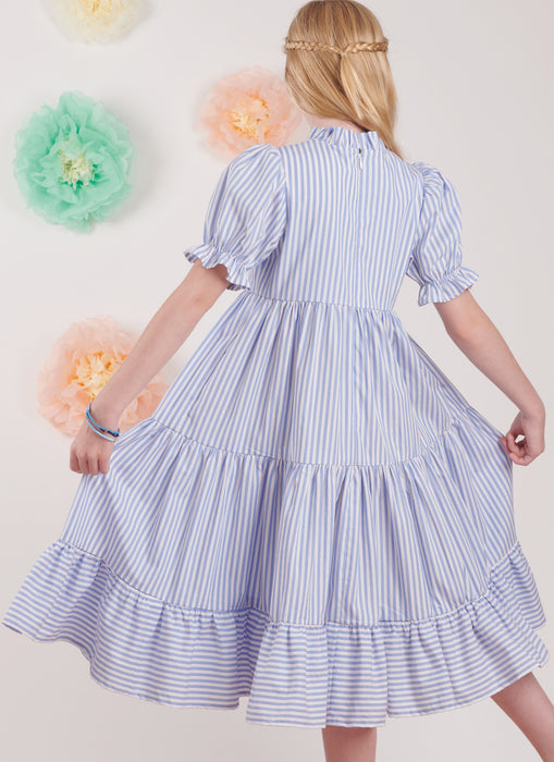 S9900 Children's and Girls' Dress with Sleeve and Length Variations