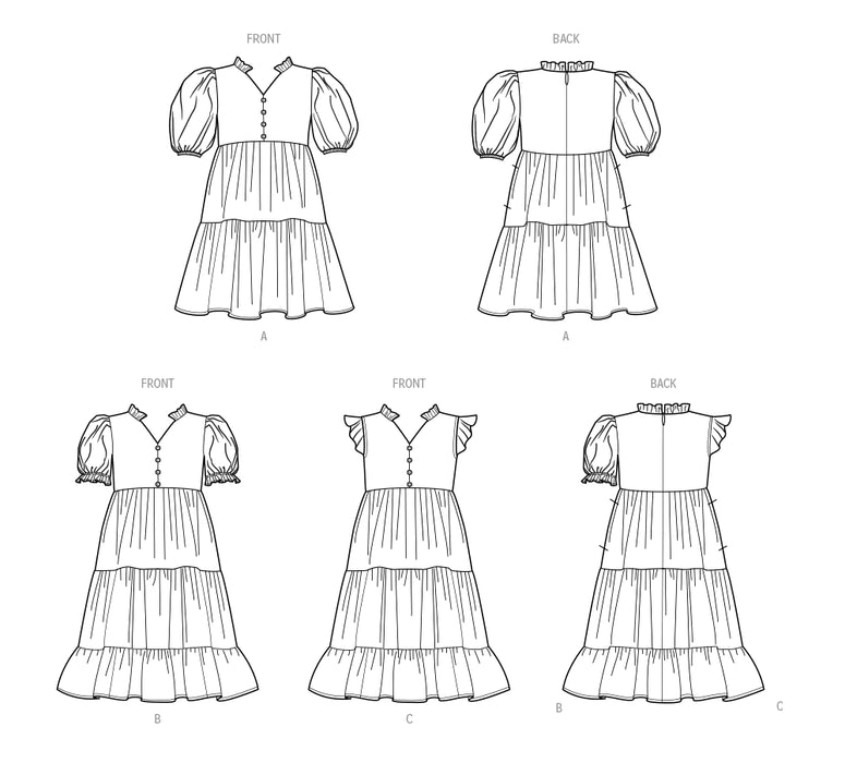 S9900 Children's and Girls' Dress with Sleeve and Length Variations