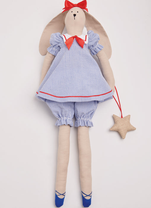 S9905 Slender Plush Bunny and Clothes By Elaine Heigl Designs