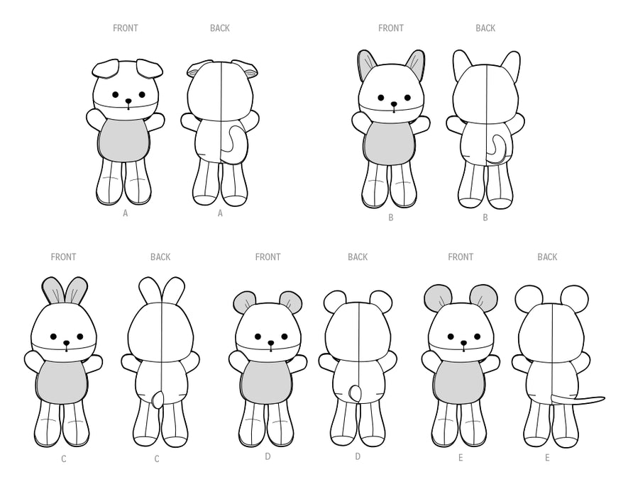 S9909 Plush Animals By Carla Reiss Design