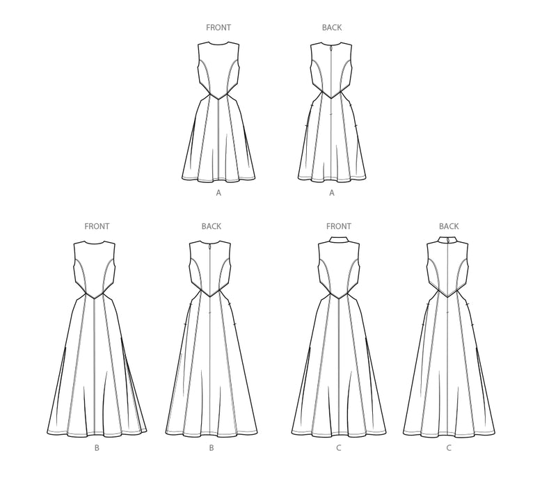 S9920 Misses' Dress with Neckline and Length Variations