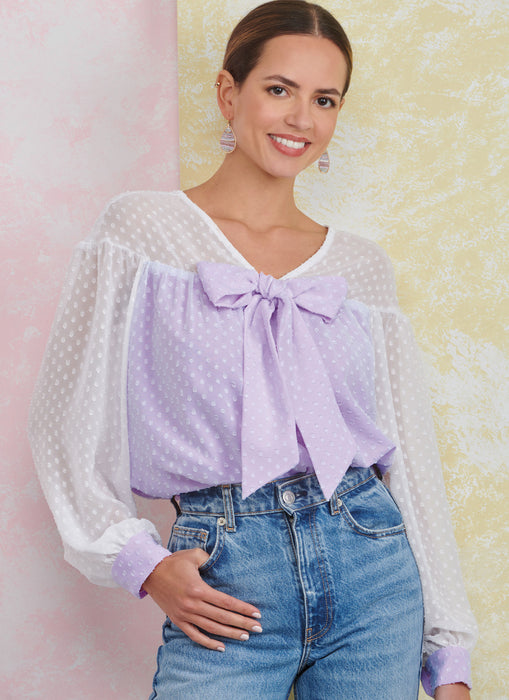 S9921 Misses' Top with Sleeve Variations