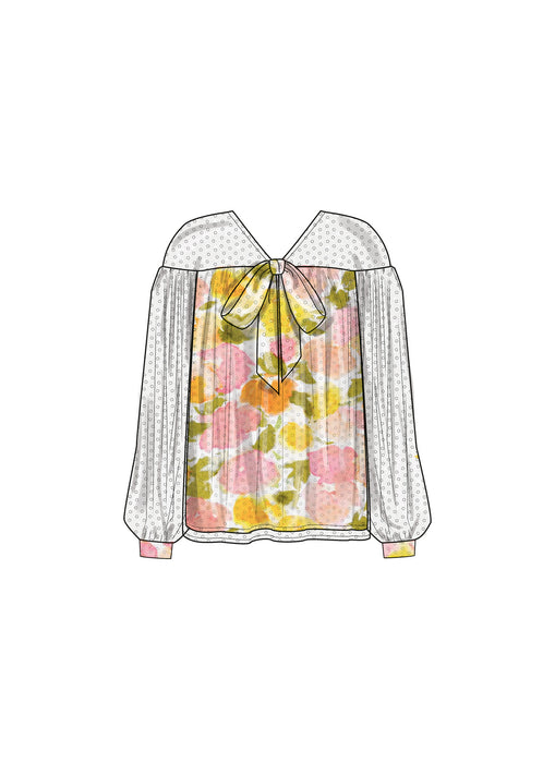 S9921 Misses' Top with Sleeve Variations