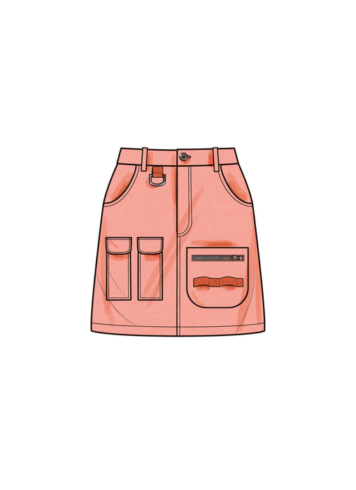 S9924 Misses' Cargo Skirts