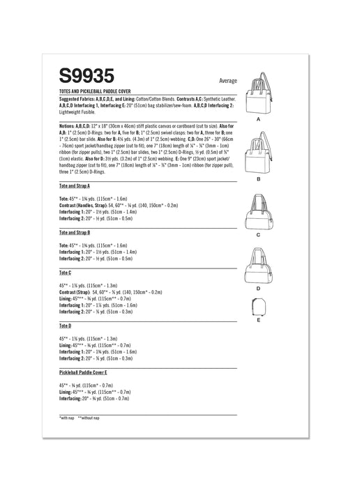 S9935 Totes and Pickleball Paddle Cover