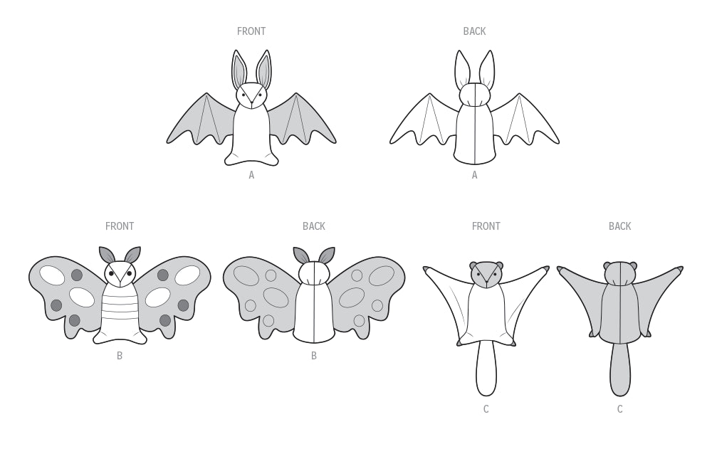 S9940 Plush Bat, Moth and Flying Squirrel