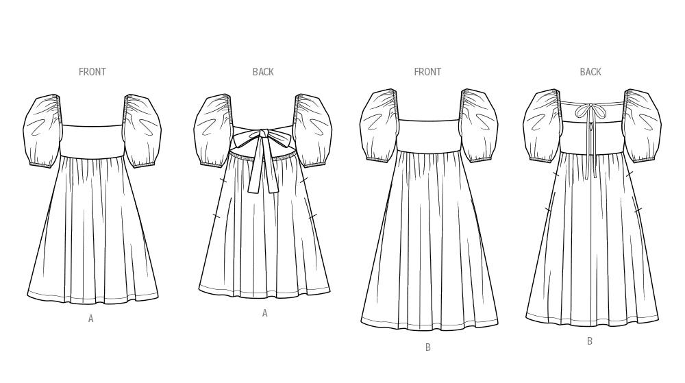 S9964 Girls' Dress With Back Bodice and Length Variations