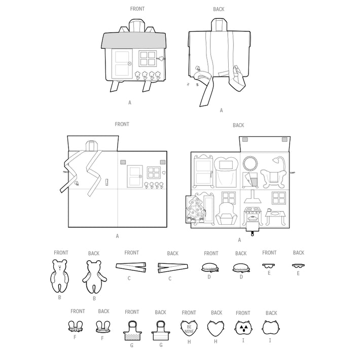 S9976 Doll House Backpack with Bear