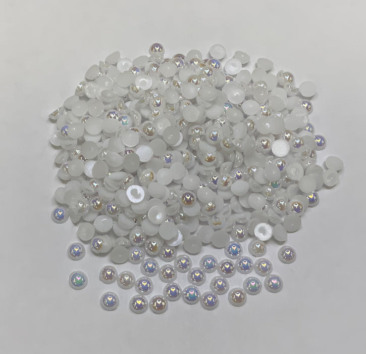 MBY - White AB - Half Pearls
