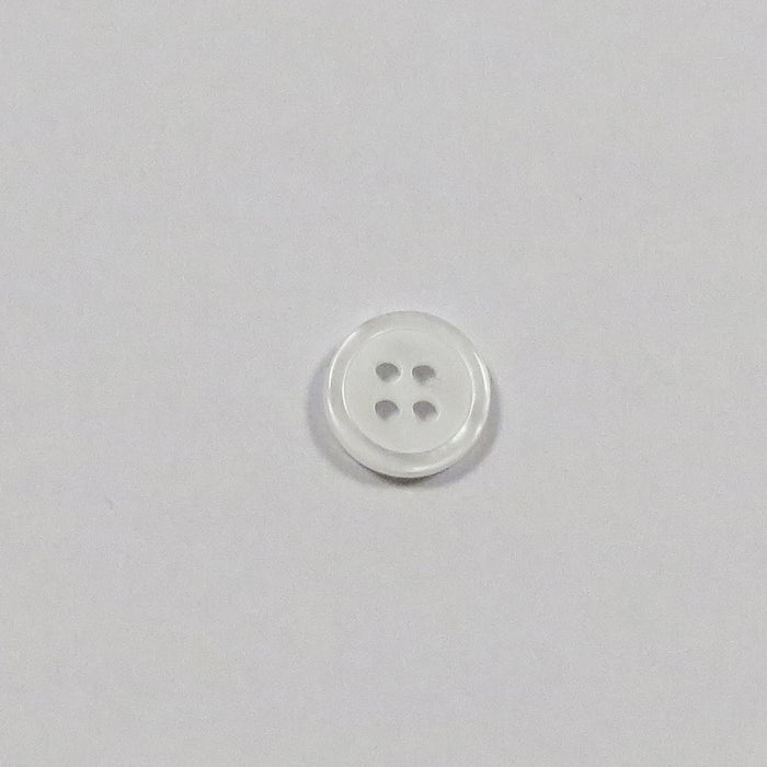 4 Hole plastic Shirt button - 11 mm - White