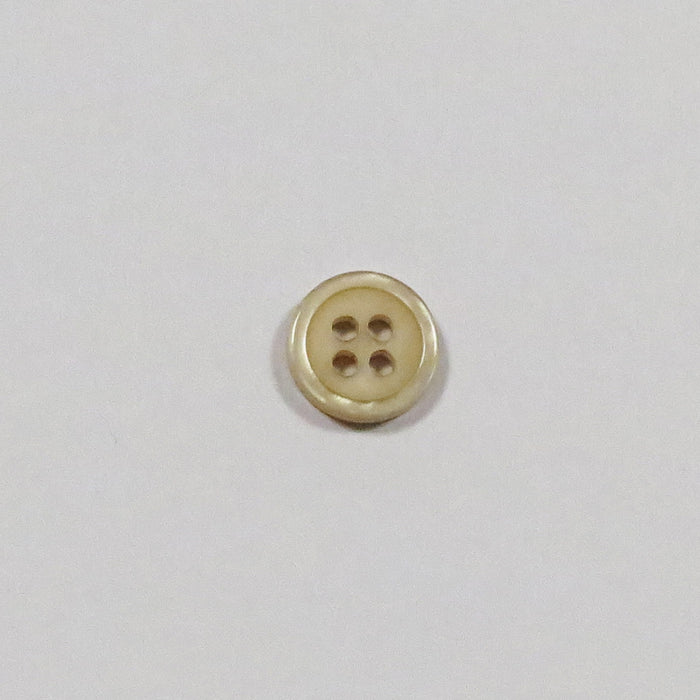 4 Hole plastic Shirt button - 11 mm - Beige