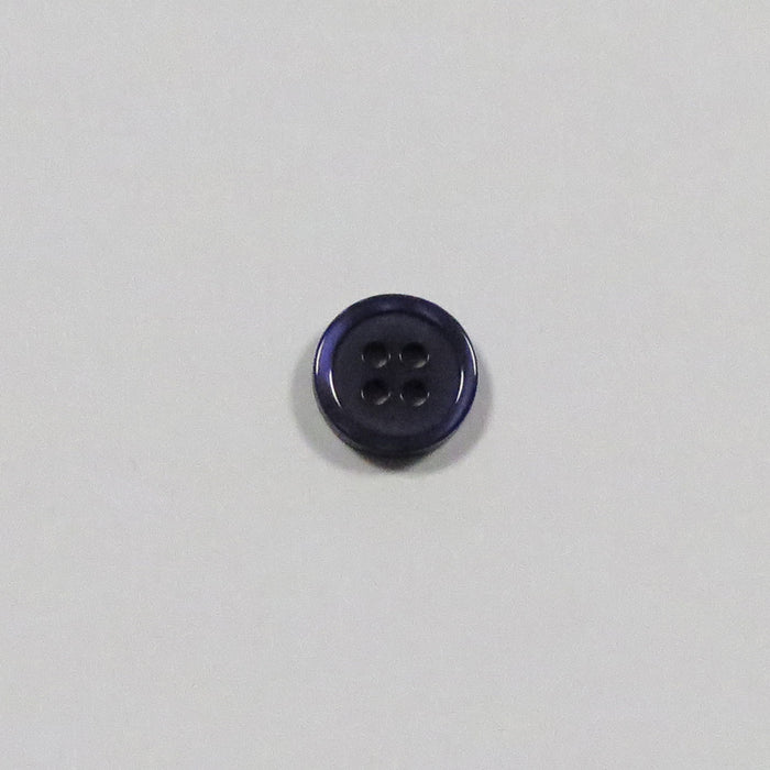 4 Hole plastic Shirt button - 11 mm - Marine