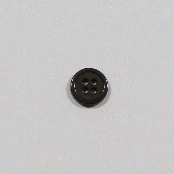 4 Hole plastic Shirt button - 11 mm - Black
