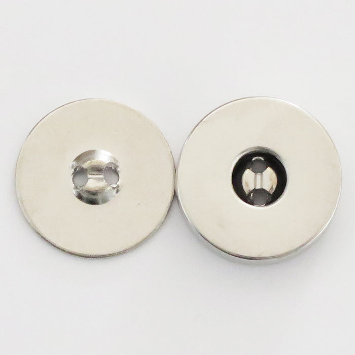Magnetic Snap - 18 mm - 2 hole - Silver