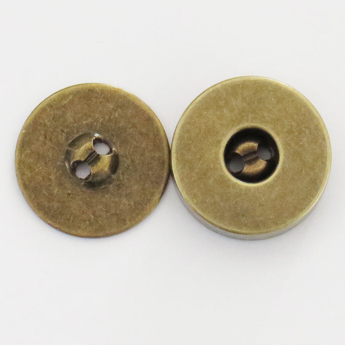 Magnetic Snap - 18 mm - 2 hole - Oxy. Messing