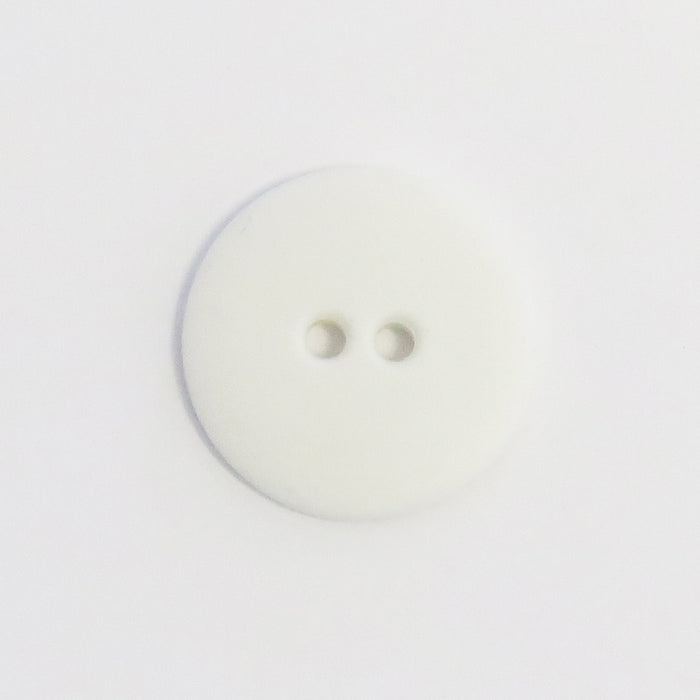2 Hole plastic Shirt button - 11 mm - White