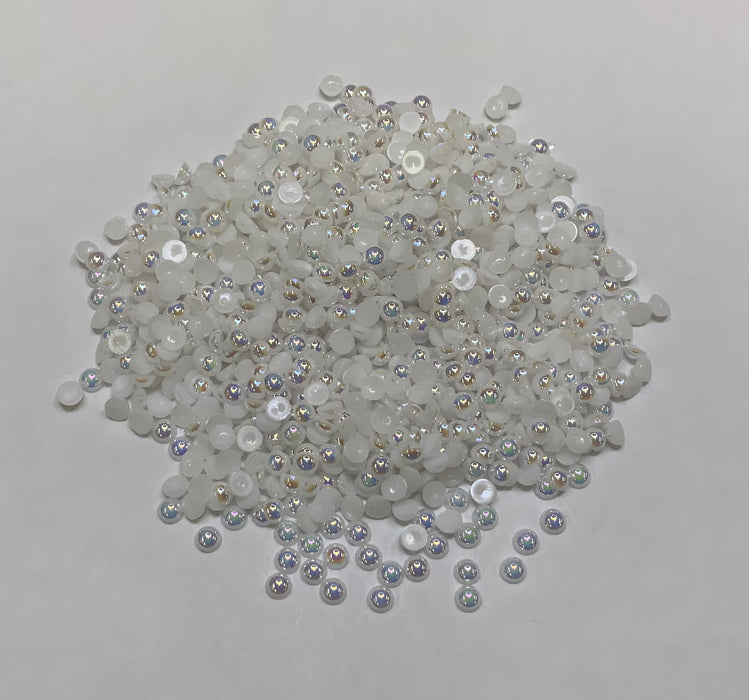 MBY - White AB - Half Pearls