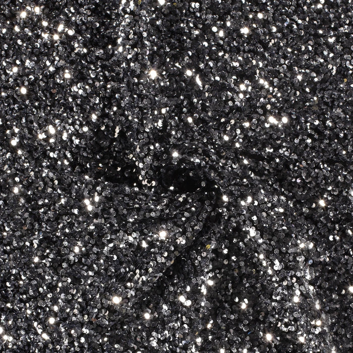 Sequins on Velour - SILVER