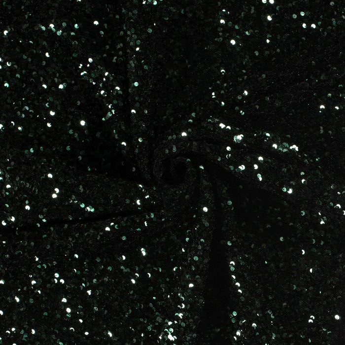 Sequins on Velour - DARK GREEN