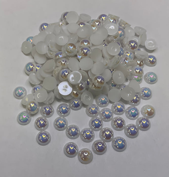 MBY - White AB - Half Pearls