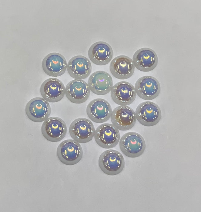 MBY - White AB - Half Pearls