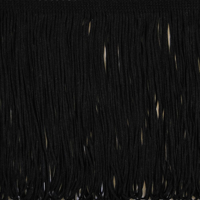 Stretch Fringe trim - BLACK - 15 cm