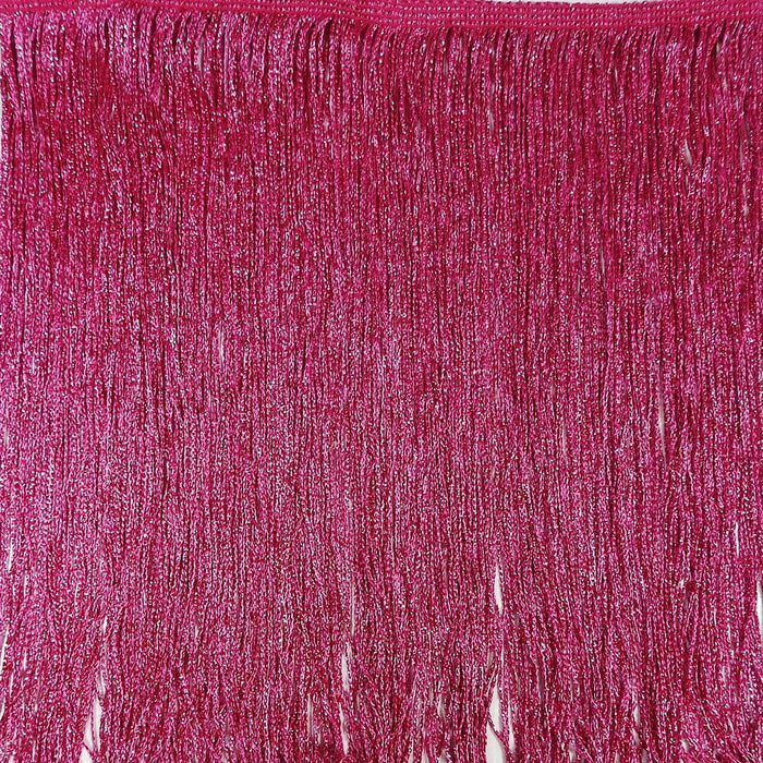 Lurex stretch Fringe trim - CERISE - 15 cm