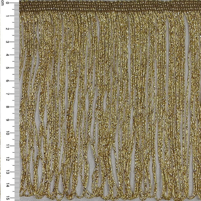 Lurex stretch Fringe trim - GOLD - 15 cm