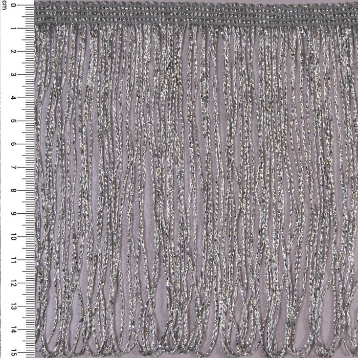 Lurex stretch Fringe trim - SILVER - 15 cm