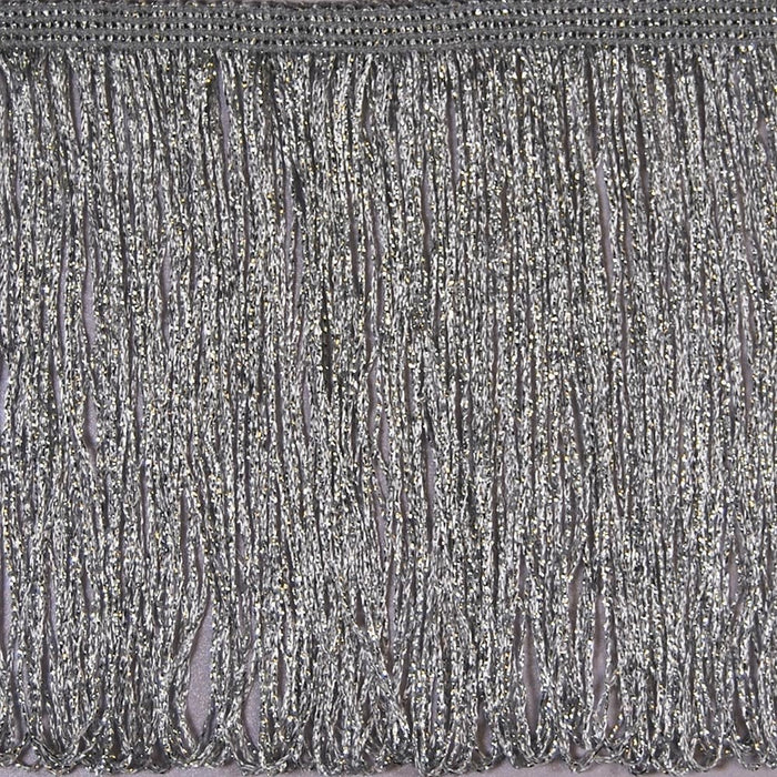 Lurex stretch Fringe trim - SILVER - 15 cm