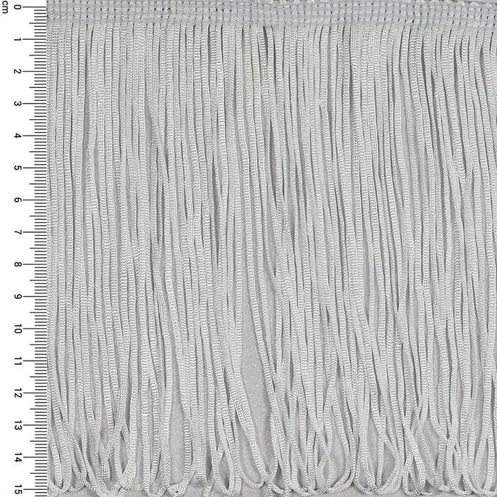 Stretch Fringe trim - WHITE - 15 cm