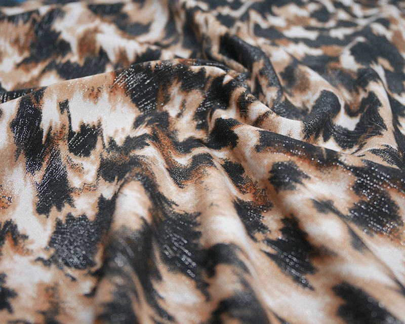 Leopard Foil jersey - BEIGE