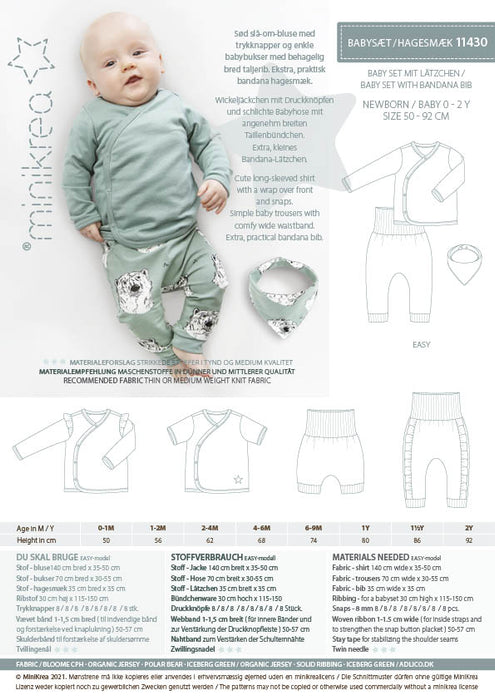 11430 Baby set with bandana bib