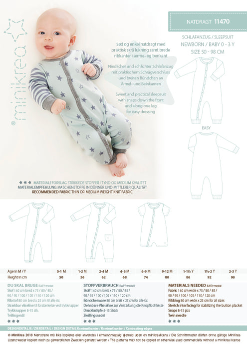 11470 Sleepsuit - Size: 0-3 y