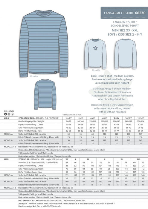 66230 Long Sleeved T-shirt – Size: Men XS-2XL / Boys 2-16 y