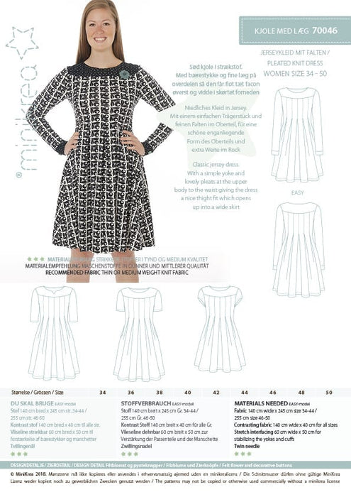 70046 Pleated Knit Dress - Size: 34-50
