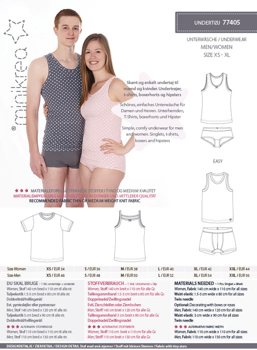 77405 Underwear - Size: XS-XXL