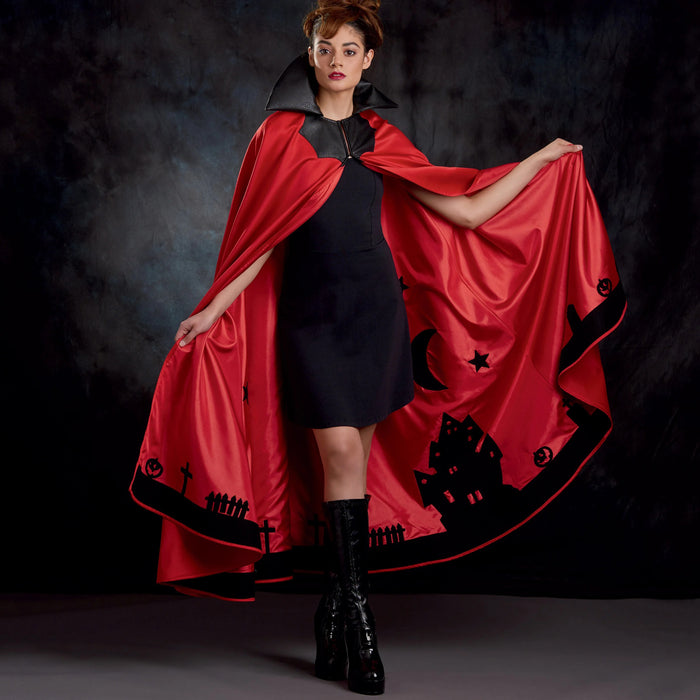 S9008 Misses' Cape with Tie Costumes. Size: S-L (36-46)