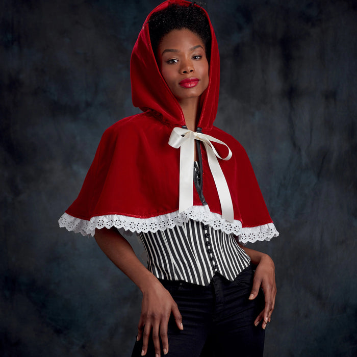 S9008 Misses' Cape with Tie Costumes. Size: S-L (36-46)