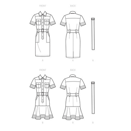 S9463 Misses' Shirt Dress with Belt