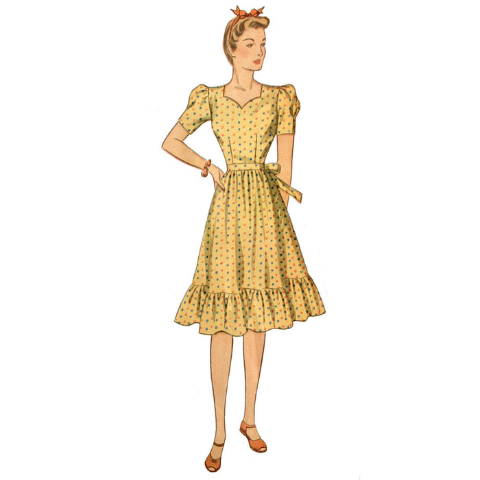 S9464 Misses' 1940s Vintage Dress