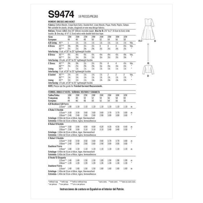 S9474 Women's Dresses and Jacket