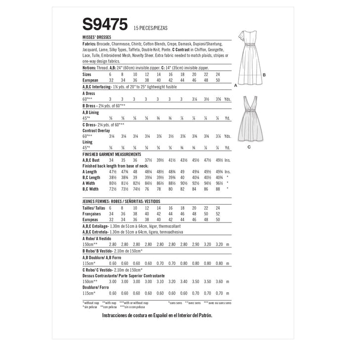 S9475 Misses' Dresses